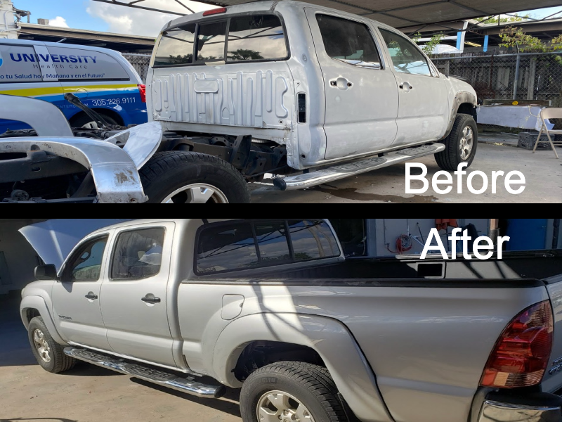 silver truck bodywork 1